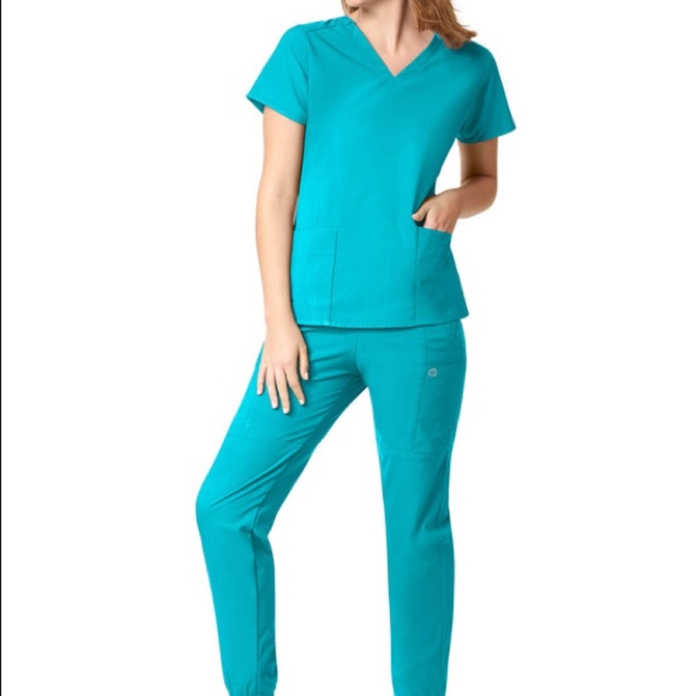 WonderWink Cargo Jogger Scrub Pants. Teal. Small. EUC